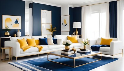 white and gold theme modern interior design