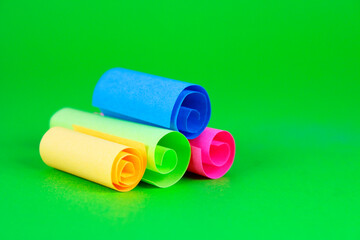Rolls of paper with different colors
