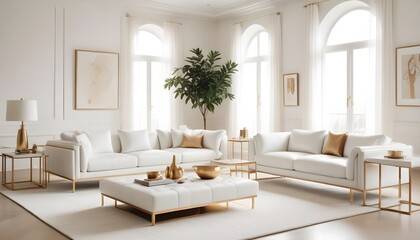 white and gold theme modern interior design