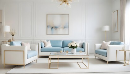 white and gold theme modern interior design