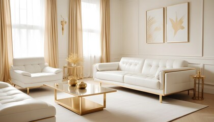 white and gold theme modern interior design