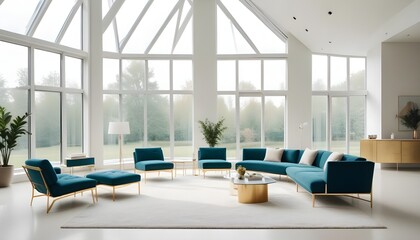 white and gold theme modern interior design