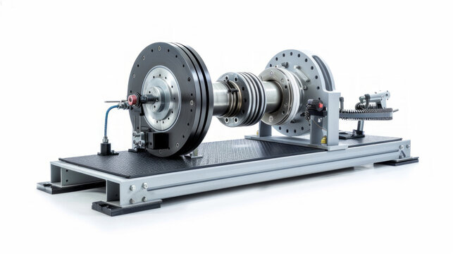Dynamometers for testing engine power and torque isolated on white background