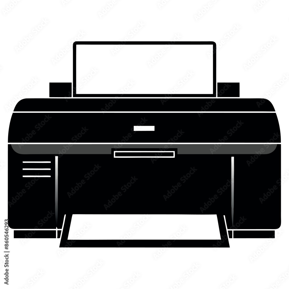 Poster icon of a digital printer isolated on a white backdrop, this simple image of a digital printer vecto