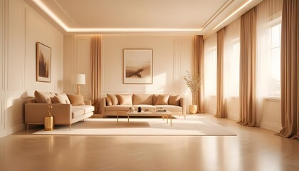 Fototapeta premium white and gold theme modern interior design