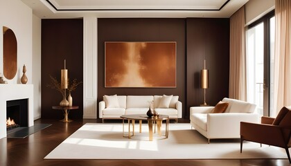 white and gold theme modern interior design