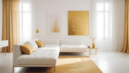 white and gold theme modern interior design