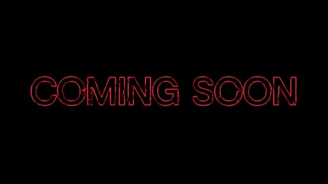 Minimalist COMING SOON Text effect sci-fi movie trailer coming soon text reveal for cinema trailer Animation, 4K High-Quality Alpha Channel Motion Graphics Video