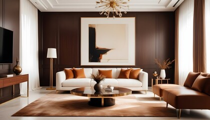 Fototapeta premium white and gold theme modern interior design