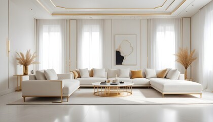 white and gold theme modern interior design