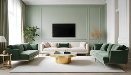 white and gold theme modern interior design