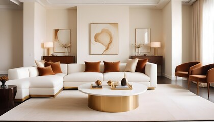 Fototapeta premium white and gold theme modern interior design