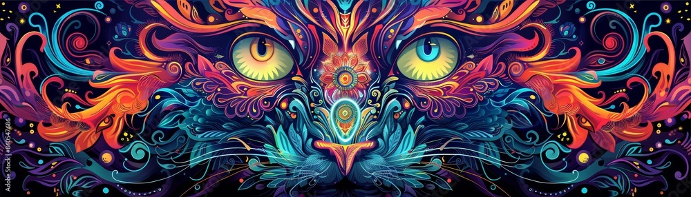 Aufkleber abstract colorful eye with swirling patterns.