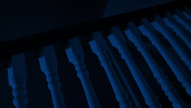 Lightning Flashes On Stairs In Dark House