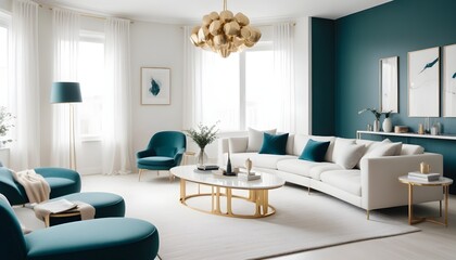 white and gold theme modern interior design