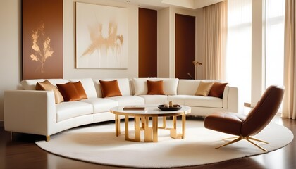 white and gold theme modern interior design