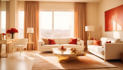 Fototapeta premium white and gold theme modern interior design