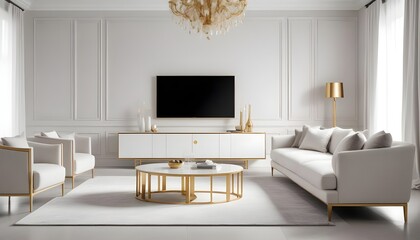 white and gold theme modern interior design