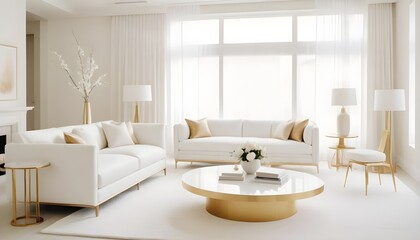 white and gold theme modern interior design