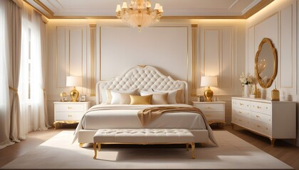 white and gold theme modern interior design