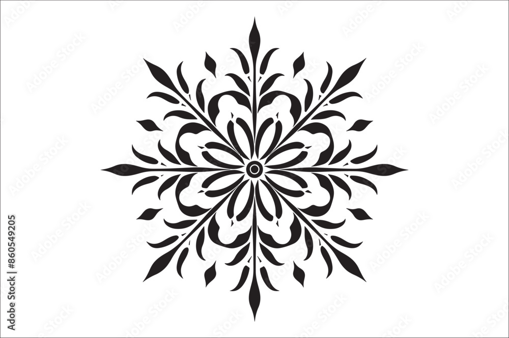 Poster snowflake silhouettes collection isolated on white background. flat snowflake icons.
