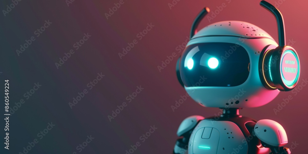 Aufkleber 3d render of ai chatbots and customer service systems