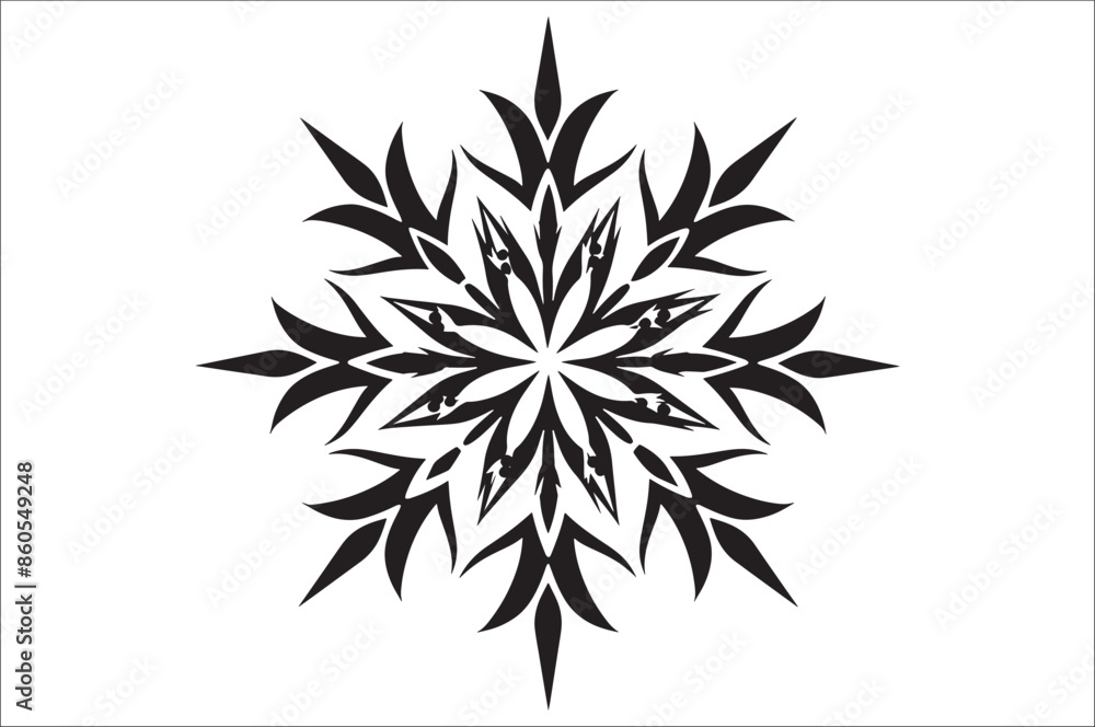 Aufkleber snowflake silhouettes collection isolated on white background. flat snowflake icons.