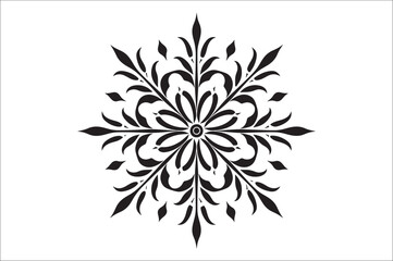 snowflake silhouettes collection isolated on white background. Flat snowflake icons.
