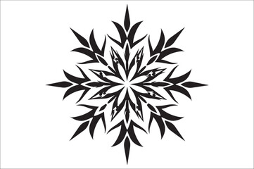 snowflake silhouettes collection isolated on white background. Flat snowflake icons.