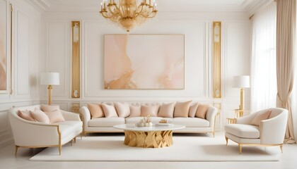 white and gold theme modern interior design