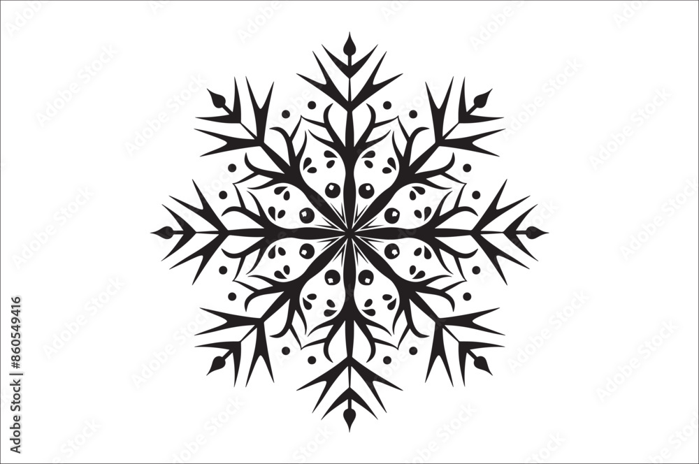 Poster snowflake silhouettes collection isolated on white background. flat snowflake icons.