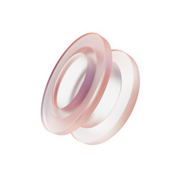 Round transparent gradient glass 3d shape