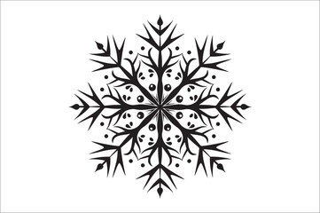 snowflake silhouettes collection isolated on white background. Flat snowflake icons.