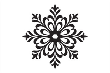 snowflake silhouettes collection isolated on white background. Flat snowflake icons.