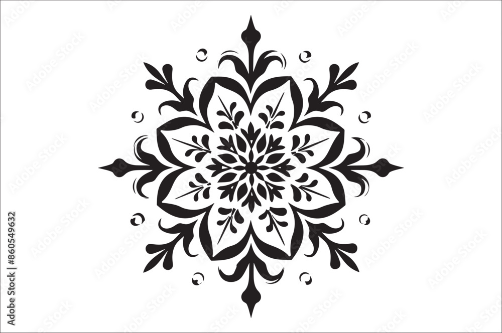 Poster snowflake silhouettes collection isolated on white background. flat snowflake icons.
