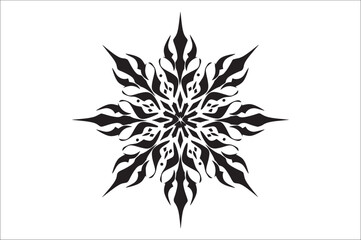 snowflake silhouettes collection isolated on white background. Flat snowflake icons.