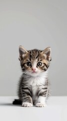Obraz premium Adorable Kittens on White Background, Perfect for Pet Lovers Generative AI