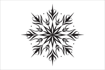 snowflake silhouettes collection isolated on white background. Flat snowflake icons, Nice element for Christmas banner.