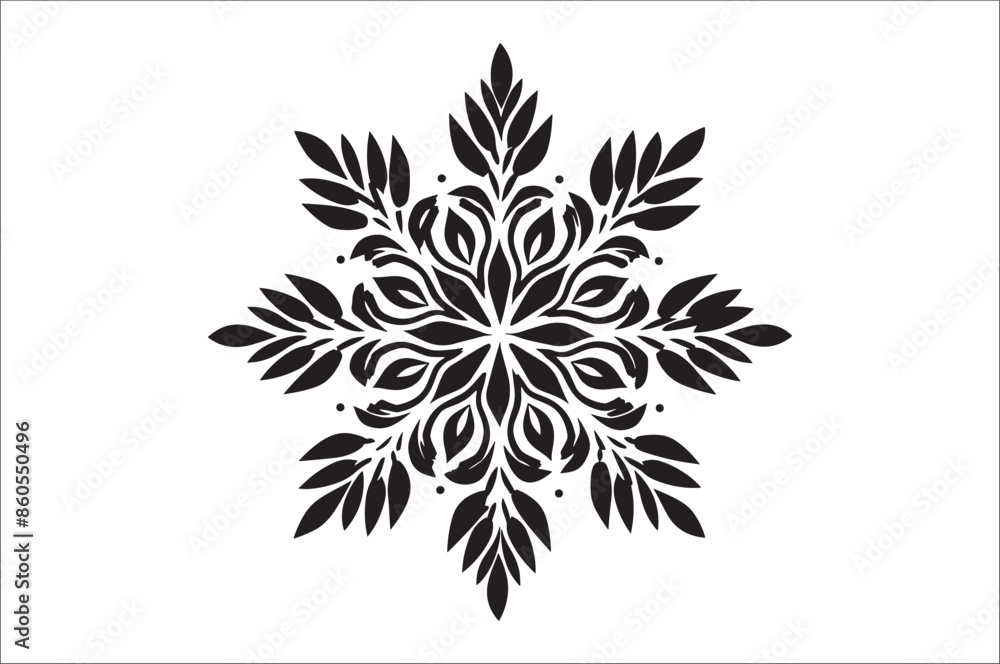 Poster snowflake silhouettes collection isolated on white background. flat snowflake icons, nice element fo