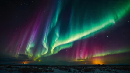 Printed kitchen splashbacks An aurora borealis captured from planet