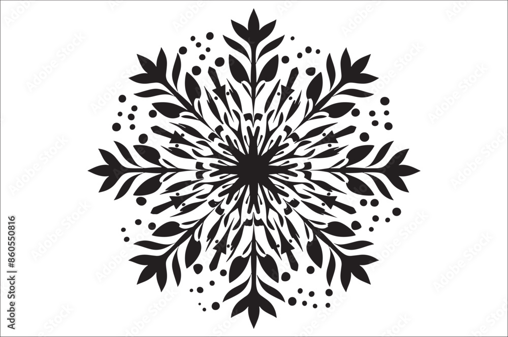 Poster snowflake silhouettes collection isolated on white background. Flat snowflake icons, Nice element for Christmas banner.