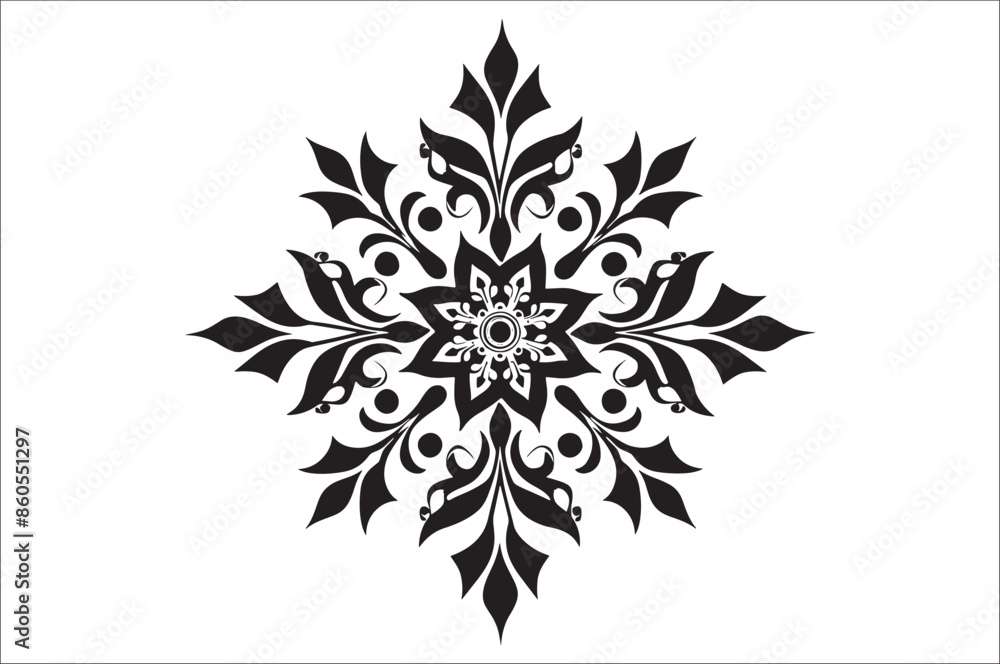 Poster snowflake silhouettes collection isolated on white background. flat snowflake icons, nice element fo