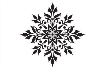 snowflake silhouettes collection isolated on white background. Flat snowflake icons, Nice element for Christmas banner.