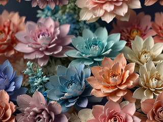 Close-up flowers 3-D, photo wallpaper