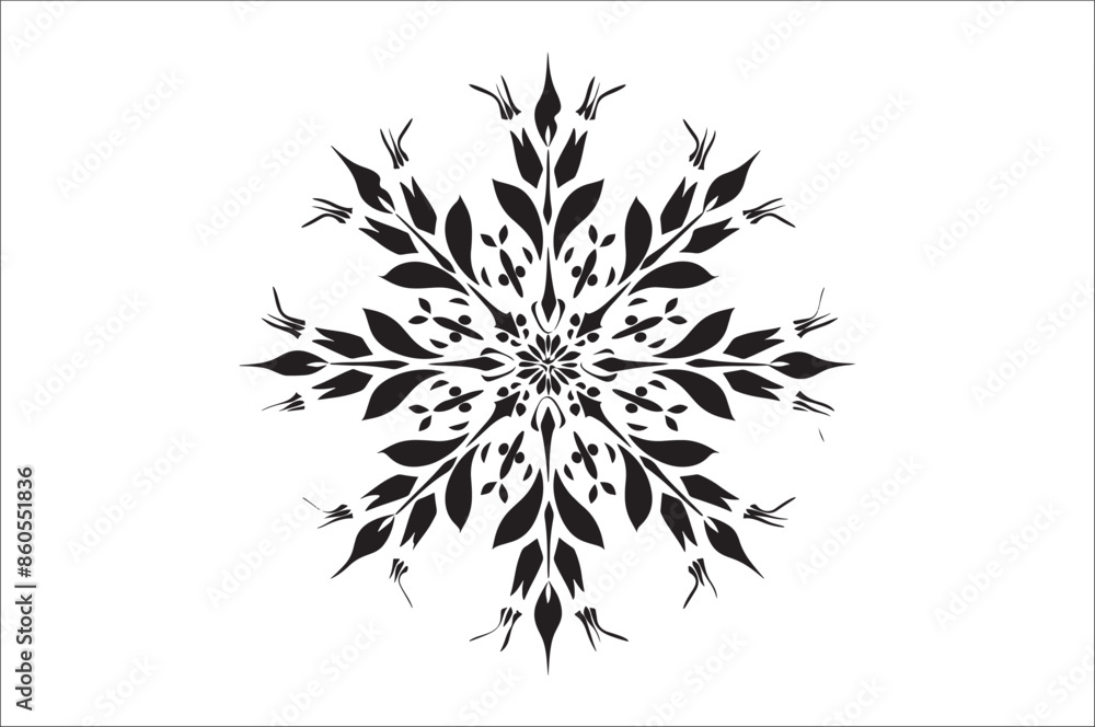 Poster snowflake silhouettes collection isolated on white background. flat snowflake icons, nice element fo