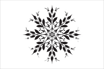 snowflake silhouettes collection isolated on white background. Flat snowflake icons, Nice element for Christmas banner.