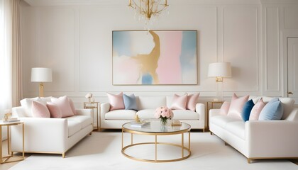 white and gold theme modern interior design