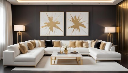 white and gold theme modern interior design