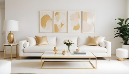 white and gold theme modern interior design
