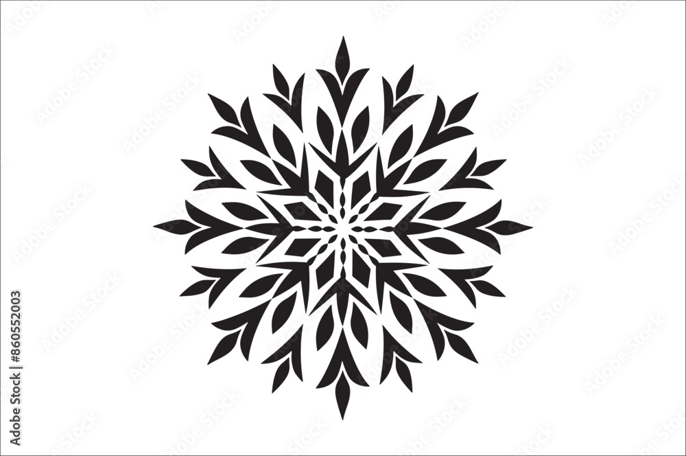 Poster snowflake silhouettes collection isolated on white background. flat snowflake icons, nice element fo